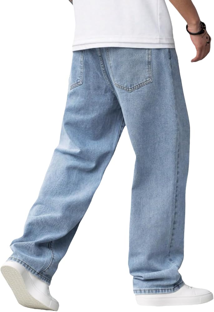 LuminBlaze Baggy Jeans for Men Y2K Streetwear Vintage Wide Leg